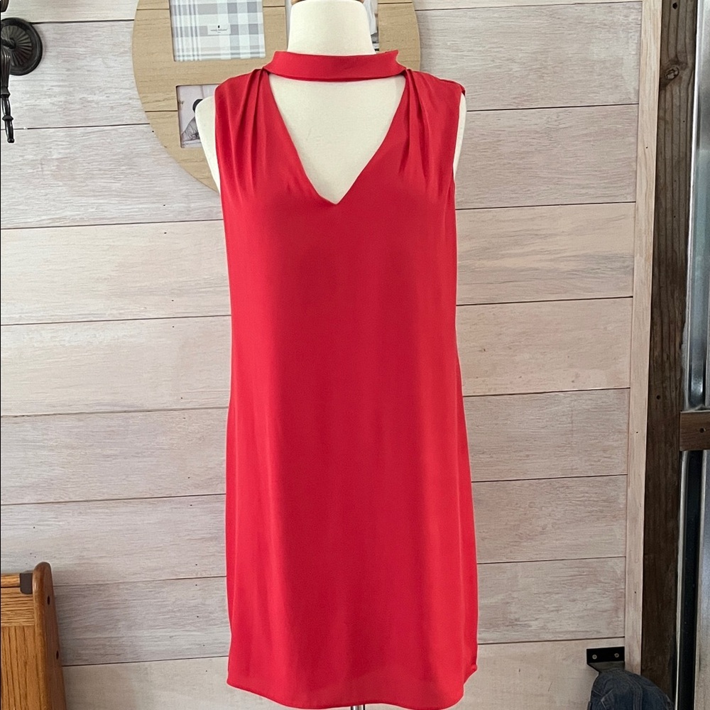 NEW White House Black Market Vibrant Red Backless Dress 6
